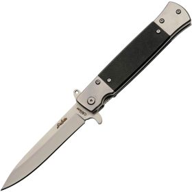 SZCO Silver G10 Stiletto Knife