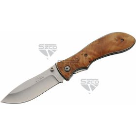 SZCO Burl Wood Folder Knife
