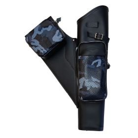 Neet NT-2100 Leather Target Quiver (Option: Black with Blue Camo Pockets RH)