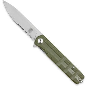 CobraTec Medium Kuzio Drop Serrated Folder Knife (Option: Folding Blade OD Green)