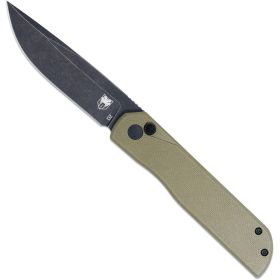 CobraTec Prowler G-10 Button Lock Drop Knife (Option: Folding Blade OD Green)