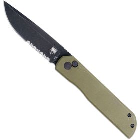 CobraTec Prowler G-10 BLock Drop Serrated Knife (Option: Folding Blade OD Green)