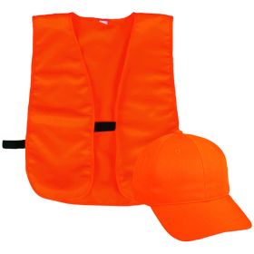 Outdoor Cap Vest and Cap Combo (Option: Blaze Orange Youth)
