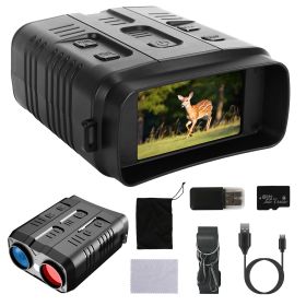 1Pc Night Vision Goggles 4K Full-Color Binoculars 10X Zoom With 2624ft Viewing Range 3in Screen 64G MMC Card WIFI APP Control Save Photo And Vide (Color: Black)