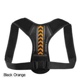 Adjustable Back Shoulder Posture Corrector Belt For Clavicle Spine Support Body Reshape Pain Relief From Neck; Back And Shoulder ( Buy A Size Up (Color: Black Orange, size: M(40-80KG))