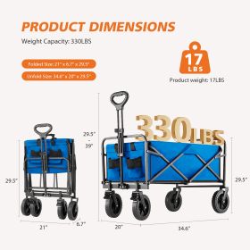 Foldable Carriage For Camping And Shopping (Option: Large sizeBU)